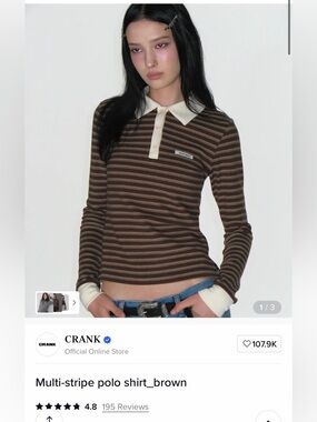 Crank Seoul polo long sleeve top